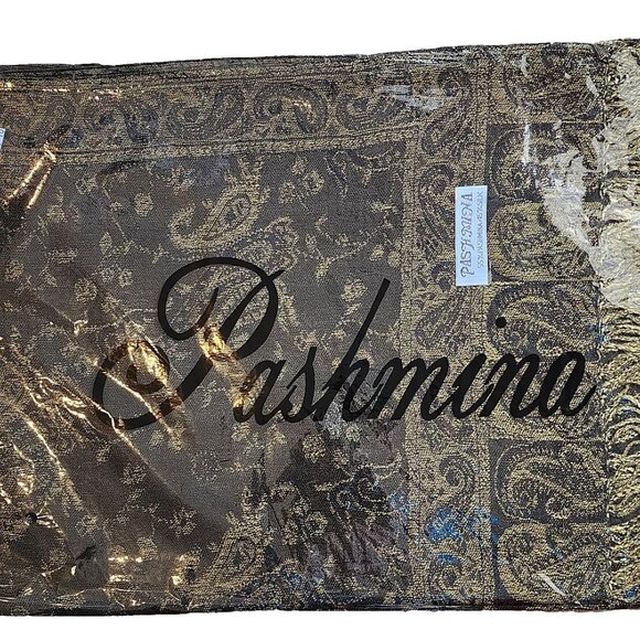 Pashmina Silk Scarf - New in packaging. Dark Brown/Black  / Inventory Reduction - Picture 1 of 2